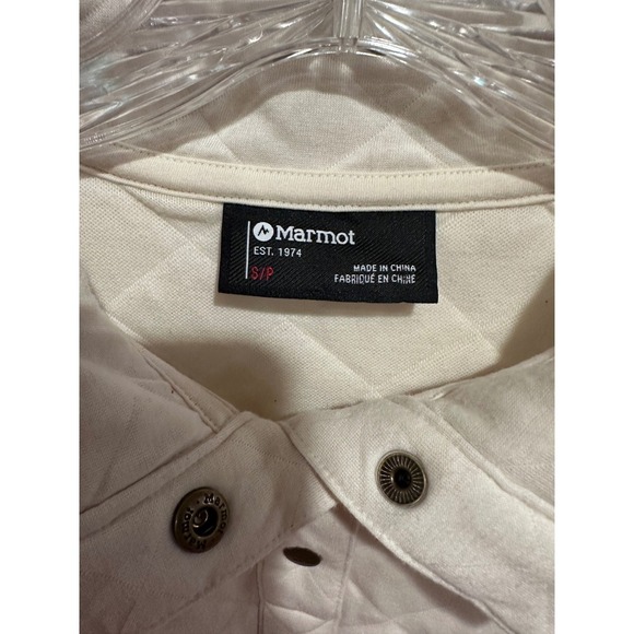 Marmot Quilted Pullover Women's Small Beige Snap Button Pockets Long Sleeve - Picture 10 of 10